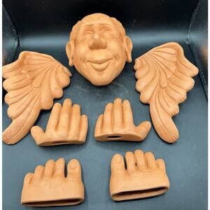 Vintage Scioto Pottery Mold Red Wear Thomas Amiot 7 Piece Earth Angel Man